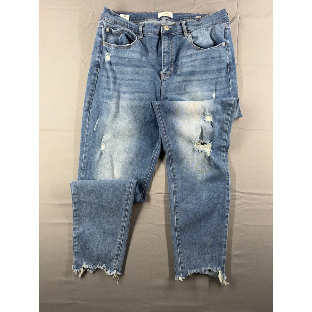 Nicole Miller Womens Jeans Size 16 Soho High Rise Ankle Skinny Distressed Blue